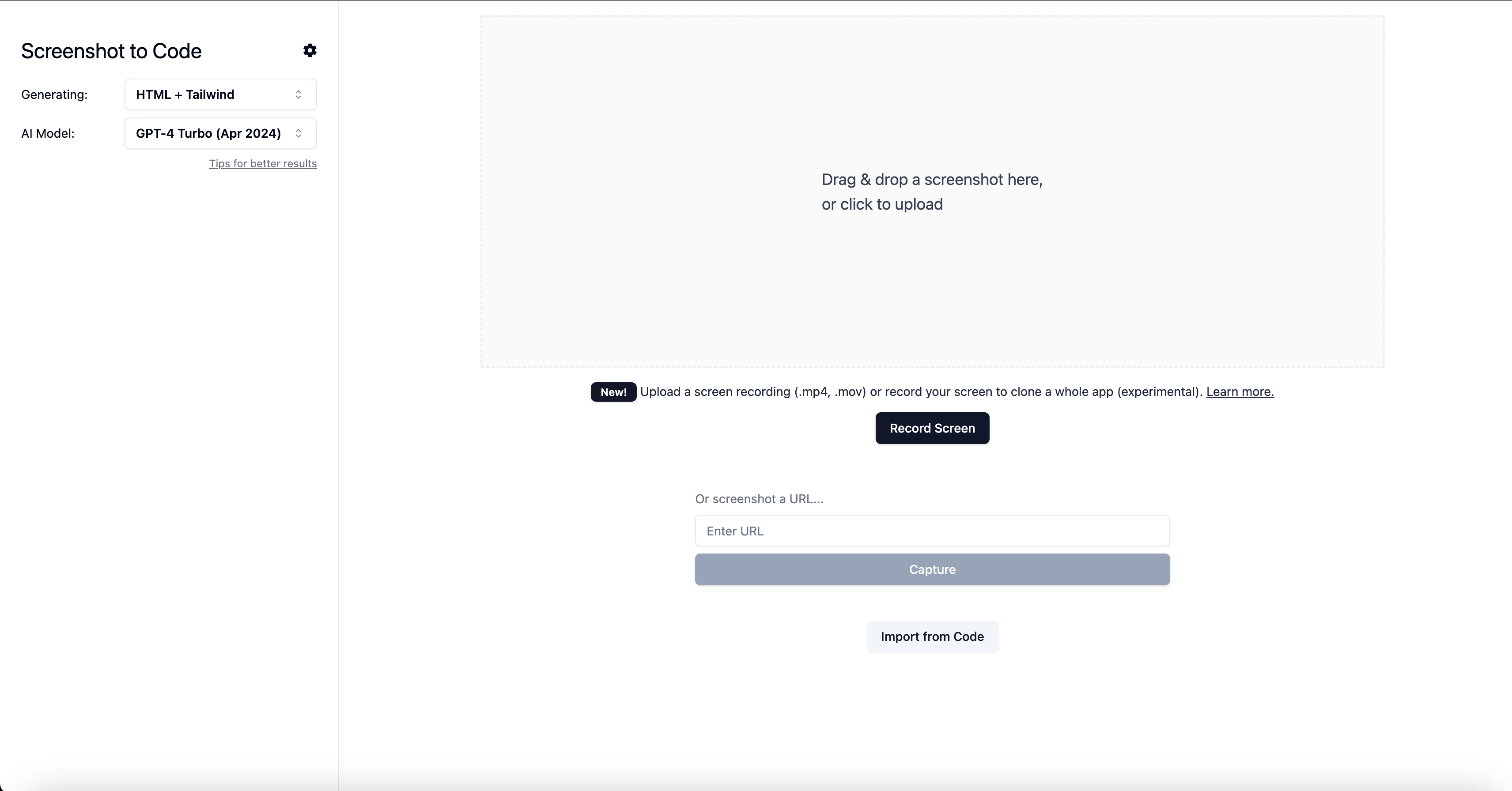 Screenshot To Code